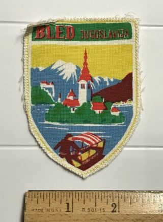 Bled Jugoslavija Yugoslavia Slovenia Lake Church Souvenir Fabric Patch Badge