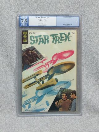 1969 Star Trek 4 Gold Key Tv Comic Book Graded,  Encapsulated Pgx 7.  5 S,  H