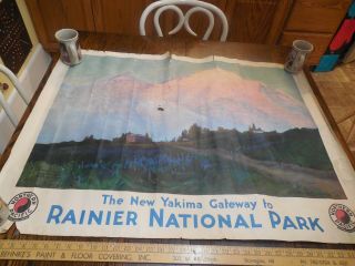 Scarce Northern Pacific Railway Yakima Gateway Raninier National Park Poster