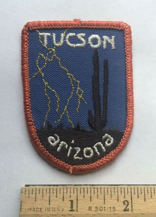 Tucson Arizona Desert Lightning Storm Tall Cactus Souvenir Embroidered Patch