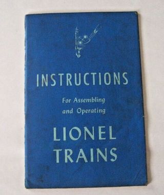 1946 Vintage Instructions For Assembling And Operating Lionel Trains
