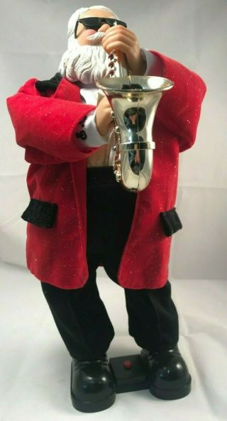 Holiday Time Animated Christmas Musical Dancing Saxophone Playing Santa Claus