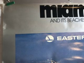 Miami And Its Beaches Eastern Airline Poster 30” X 40”