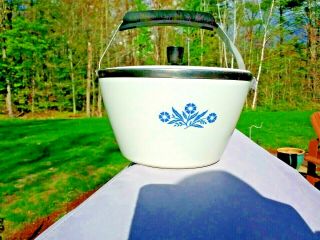 Vintage Corning Ware 2 Qt Tea Kettle Blue Cornflower Design P - 57 - B Teapot W/ Lid