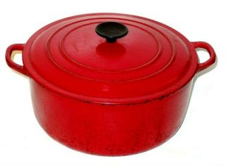 Vintage Le Creuset Red Enamelled Iron French Oven
