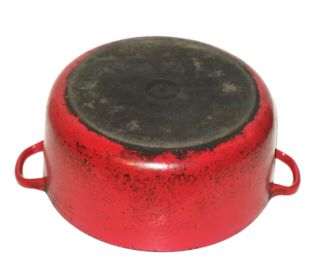 Vintage LE CREUSET Red Enamelled Iron French Oven 3