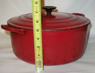Vintage LE CREUSET Red Enamelled Iron French Oven 7