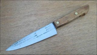 Unmarked Razor Sharp Vintage Carbon Steel Old Hickory Chef Knife W/rare 6 " Blade