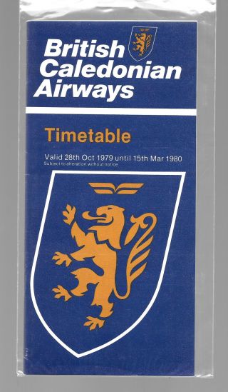 1979 British Caledonian Airways System Timetable - 28 Oct 1979