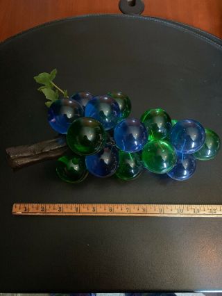 Vintage Lucite Green And Blue Grapes 12 Inches