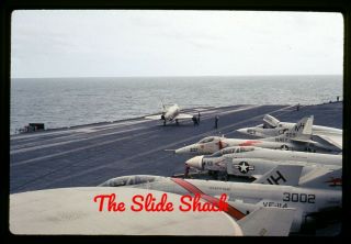 Vietnam War Us Navy A - 4 Skyhawk Launch Catapult Uss Kitty Hawk 1967 35mm Slide