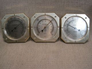 Vintage Analog Gauges For Weather Station - Barometer,  Thermometer & Hygrometer