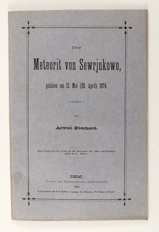 1882 Imperial Russian Meteorite Of Sewrjukowo Belgorod Book Illustrated Rare