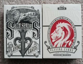 2 Decks David Blaine Playing Cards • Red White Lions & Silver Split Spades