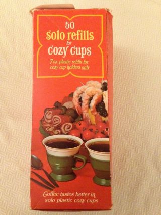 Vintage Solo Cozy Cups Refills Box Of 16 Red & 22 White 7 Oz
