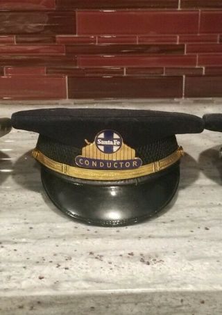 Santa Fe Railway Conductors Cap Or Hat With Badge.  Golden Age Of Railroading A