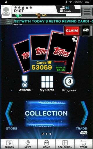 Topps Star Wars Card Trader Full Account 84.  55 Force Score Over 50,  000 Cards