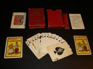 Circa 1900s Van Camp Playing Cards,  Uspc,  52,  J,  Ec,  Box