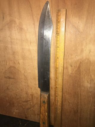 Vintage Ekco Forge Butcher Knife Wood Handle.  8” Blade