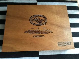 Padron Cigars Wood Cigar Box 10 1/2 X 8 X 1 3/4 “ Large Nicaragua