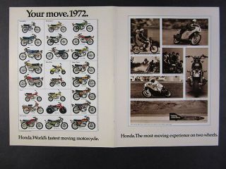 1972 Honda Cl Sl Cb Motorcycles Trail Minibikes Atc90 8 Page Vintage Print Ad