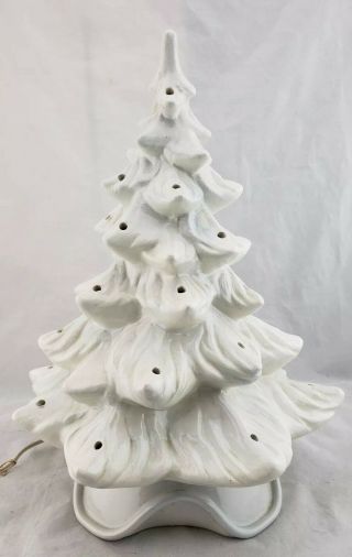 Rare Vintage 16 " Atlantic Mold White Ceramic Lightup Christmas Jesus Mary