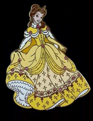 Disney Pave Crystal Holiday Beauty And The Beast Jeweled Belle Pin Le 250