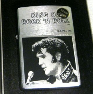 Nos 2000 Zippo Lighter Elvis King Of Rock 