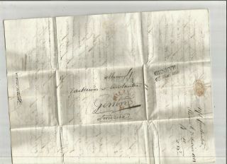 Stampless Folded Letter: 1828 Frienze,  Italy Black Sl