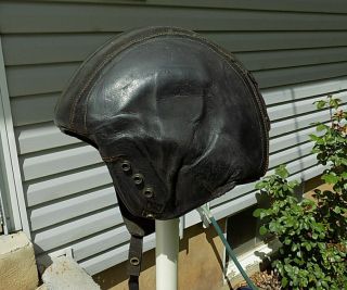 Antique Leather Motorcycle Football Or Sport Helmet