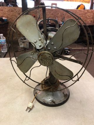 Vintage Metal General Electric Fan 4 Blade Model Aou