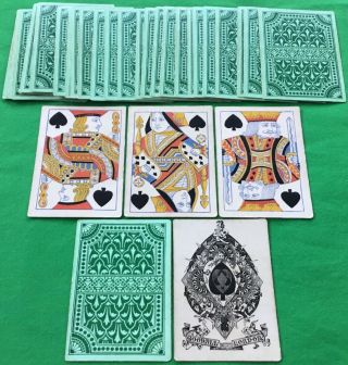 Old Antique C1870 Goodall Bezique Square Corner Playing Cards Spielkarten Cartes