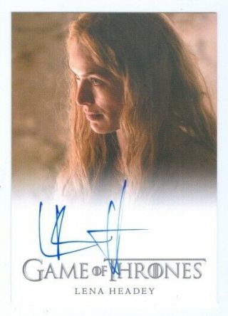 Lena Headey " Cersei Lannister Autograph Card " Game Of Thrones Season 5