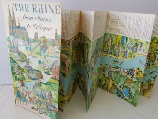 The Rhine From Mainz To Cologne Eisenschmidt Map Brochure Pamphlet Drawings