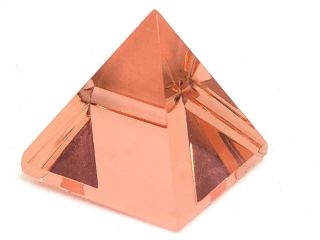 Vtg Rare Pink Blush Crystal Glass Pyramid Cabochons Figures Crafts Home Decor