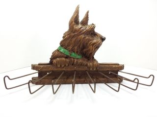 Vintage Syroco Wood Scottie Dog Scottish Terrier Tie Belt Holder Rack Usa