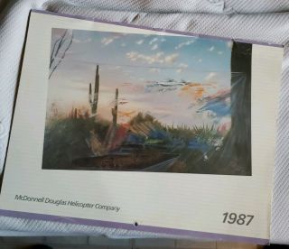 Vintage 1987 Mcdonnell Douglas Helicopter Calendar Pre - Owned 07 - 05 As - Is
