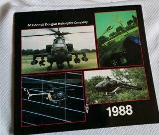 Vintage 1988 Mcdonnell Douglas Helicopter Calendar Pre - Owned 07 - 06 As - Is