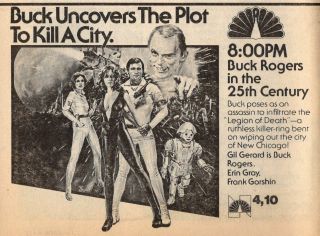 1979 Tv Ad Buck Rogers In The 25th Century Frank Gorshin Gil Gerard Erin Gray