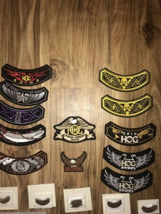 Set of HOG HARLEY OWNERS GROUP Patches and Pins 2002 - 2018 2