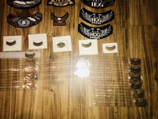 Set of HOG HARLEY OWNERS GROUP Patches and Pins 2002 - 2018 4