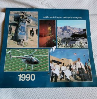 Vintage 1990 Mcdonnell Douglas Helicopter Calendar Pre - Owned 07 - 08 As - Is