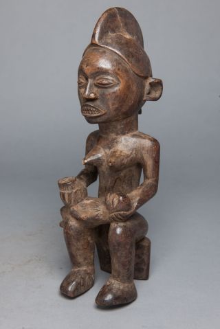 Luba Female Maternity Figure,  Congo,  Zambia,  African Tribal Arts