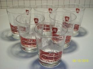 6 Vintage Pennsylvania Railroad Prr 4902 Dining Car Tapered Glass Tumblers