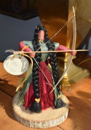 Native American Master Polly Rattler Cherokee Indian " The Warrior " Husk Doll