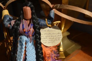 Native American Cherokee Hoop Dancer Corn Husk Doll by Master Polly Rattler 3