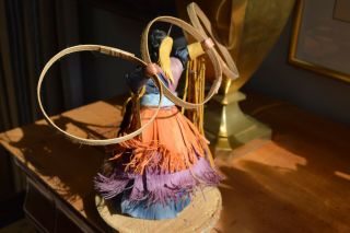 Native American Cherokee Hoop Dancer Corn Husk Doll by Master Polly Rattler 7