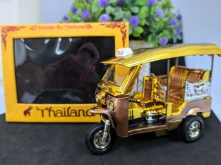 Tuk Tuk Thailand Wind Up 3 Wheel Rickshaw Taxi Vehicle Car Model Thai Souvenir
