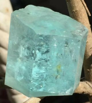 A Very Top Crystal Of Aquamarine Perfect Crystal And Inside Petroleum