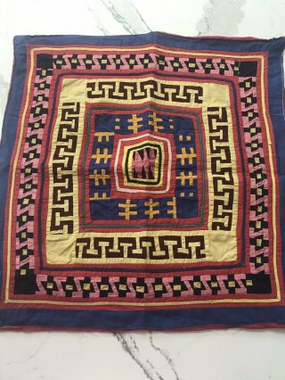 Authentic Seminole Patchwork Pillowcase - Traditional Textile Art 1930s Symbols